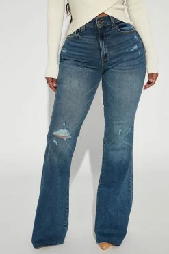 Fashion Nova Promises Premium Stretch Flare Jeans - Medium Wash