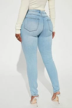 Fashion Nova Skinny Jeans Hannah High Rise Jeans - Light Blue Wash