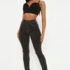 Fashion Nova Bristol Contrast Stitch Skinny Jeans - Black