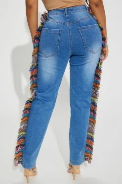 Fashion Nova Straight Leg Jeans Wanderlust Jeans - Light Blue Wash