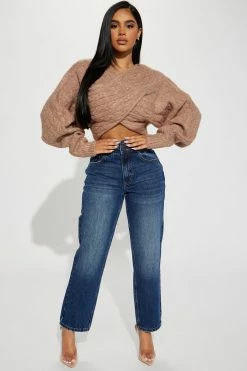 Fashion Nova Got Tied Up Straight Leg Jeans - Dark Wash