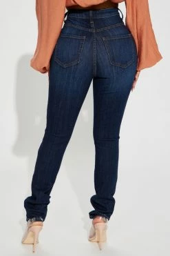 Flash Sale π― Fashion Nova Debut Distressed Crossover Skinny π Jeans - Dark Denim β 7 Fashion Nova Debut Distressed Crossover Skinny Jeans - Dark Denim