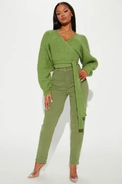Fashion Nova Letting Loose Mom Jeans - Olive