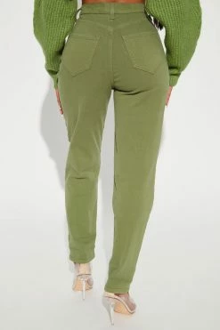 Fashion Nova Letting Loose Mom Jeans - Olive