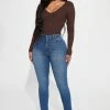 Fashion Nova So Seamless Stretch Skinny Jeans - Medium Blue Wash
