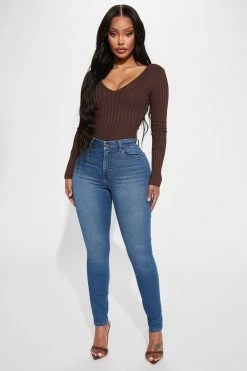 Fashion Nova So Seamless Stretch Skinny Jeans - Medium Blue Wash