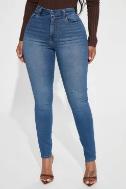 Fashion Nova So Seamless Stretch Skinny Jeans - Medium Blue Wash