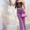 Fashion Nova Cherry Bomb Baggy Jeans - Magenta