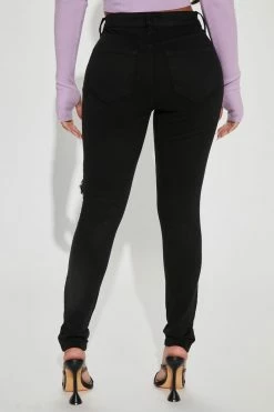 Fashion Nova Petite Glistening Jeans - Black