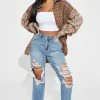 Fashion Nova Skinny Jeans Petite Jax Distressed High Rise Boyfriend Jeans - Light Blue Wash