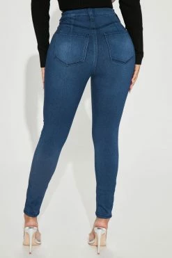 Fashion Nova Skinny Jeans Petite Eva Super Soft Curvy Skinny Jean - Medium Blue Wash