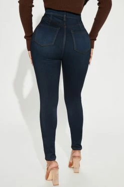 Fashion Nova Skinny Jeans Petite Eva Super Soft Curvy Skinny Jean - Dark Wash