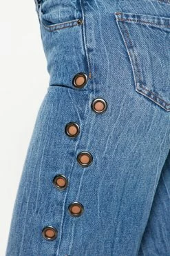 Fashion Nova Baggy Jeans Grommet High Rise Wide Leg Jeans - Medium Wash