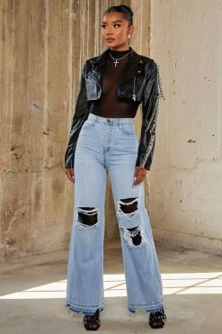 Fashion Nova Night Vibe 90's Baggy Jeans - Light Blue Wash
