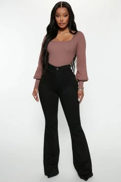 Fashion Nova Deep In My Soul Flare Jeans - Black Skinny Jeans