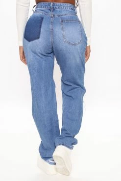 Fashion Nova Keep On Dancing Distressed Boyfriend Jeans - Medium Blue Wash