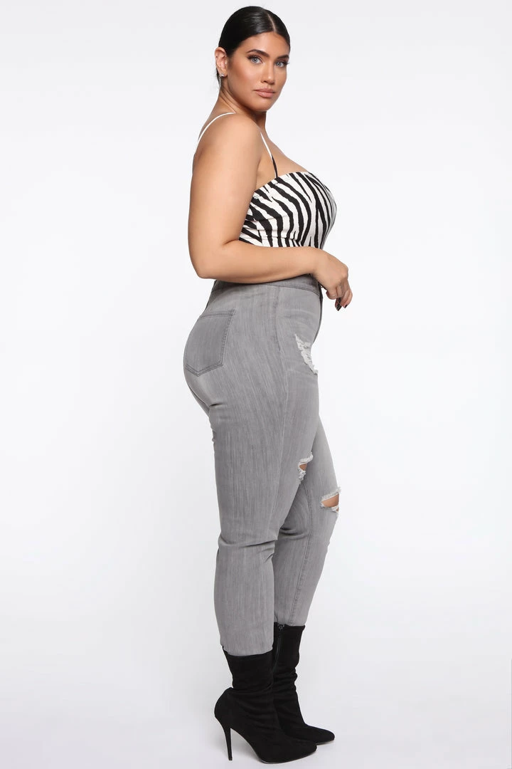 Fashion Nova In The Night High Rise Skinny Jeans - Grey