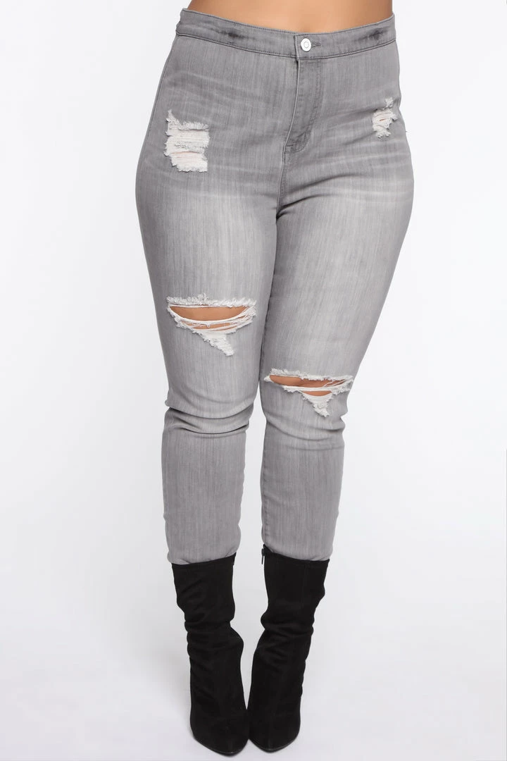 Fashion Nova In The Night High Rise Skinny Jeans - Grey