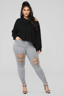 Fashion Nova Tell Your Boy Bye Jeans - Grey