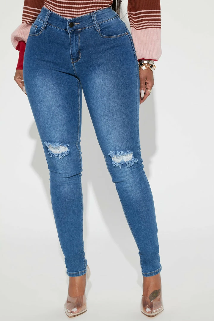 Fashion Nova Party Monster Booty Lifter Skinny Jeans - Medium Blue