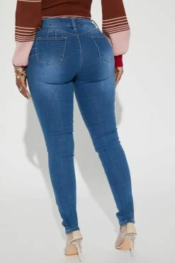 Fashion Nova Party Monster Booty Lifter Skinny Jeans - Medium Blue