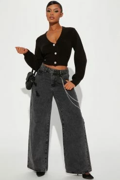 Fashion Nova Chain The Rules 90's Baggy Jeans - Black Wash