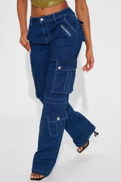 New ๐งจ Fashion Nova Baggy ๐ Jeans Winding Road '90s Mid Rise Cargo Utility ๐ Jeans - Dark Wash ๐งจ 8 Fashion Nova Baggy Jeans Winding Road '90s Mid Rise Cargo Utility Jeans - Dark Wash
