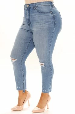 Fashion Nova Your Turn Ankle Jeans - Medium Blue Wash