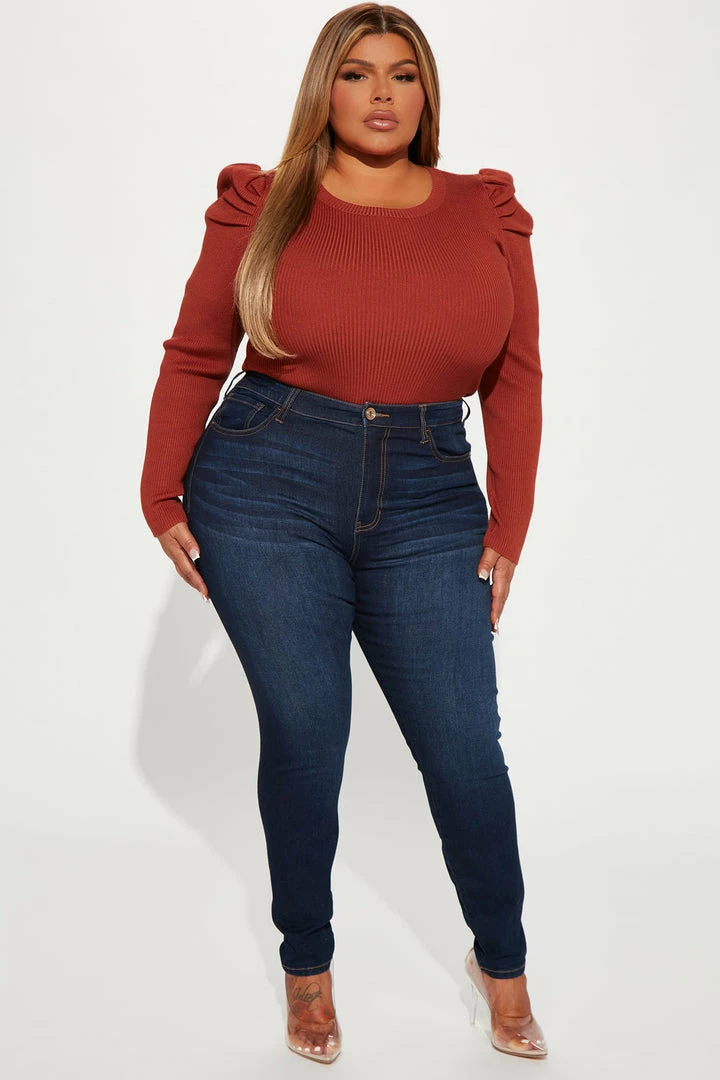 Fashion Nova Turn Back Time Curvy Skinny Jeans - Dark Wash