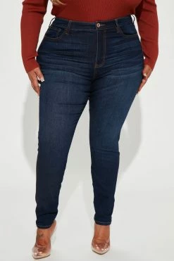 Fashion Nova Turn Back Time Curvy Skinny Jeans - Dark Wash