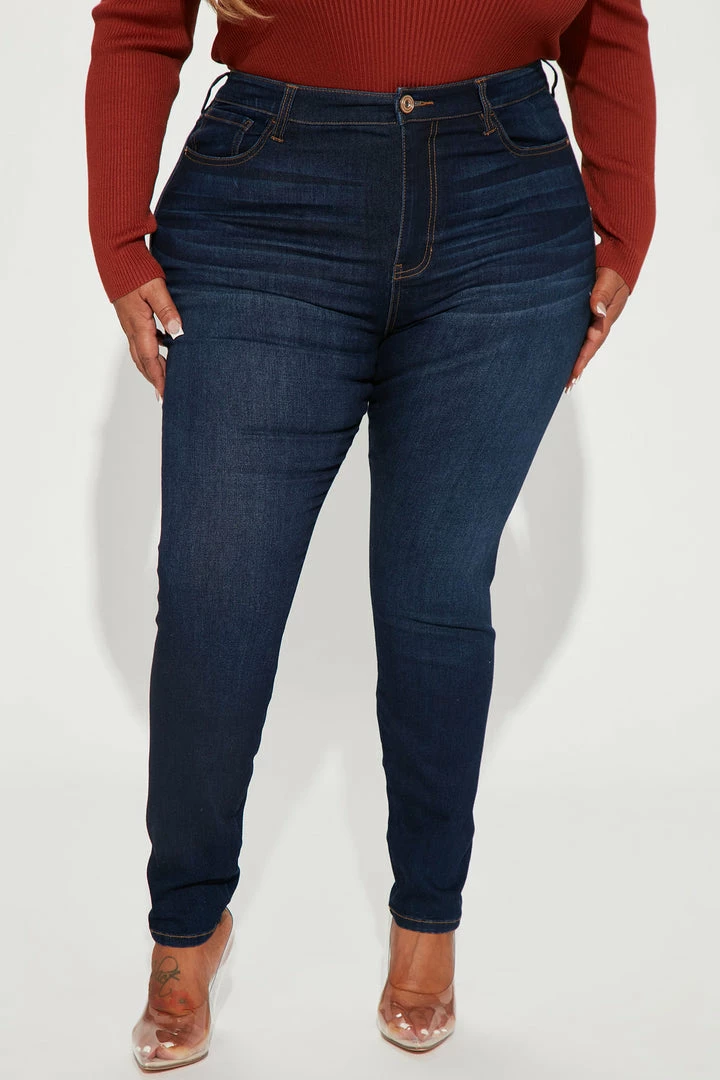 Fashion Nova Turn Back Time Curvy Skinny Jeans - Dark Wash
