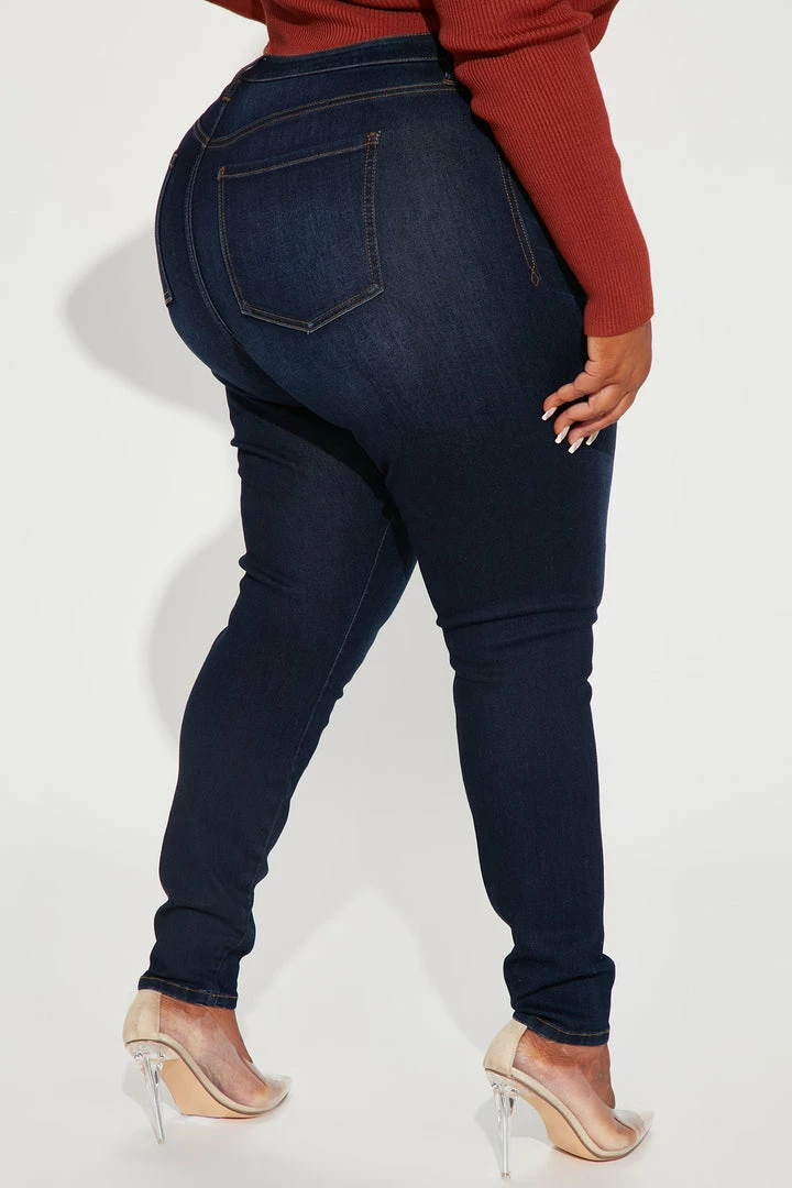 Fashion Nova Turn Back Time Curvy Skinny Jeans - Dark Wash