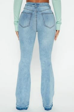 Fashion Nova Rumors High Rise Release Hem Flare Jeans - Medium Wash
