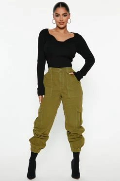 Fashion Nova Nice To Meet You Cargo Joggers - Olive