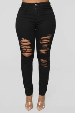 Fashion Nova Take Me Back Skinny Jeans - Black