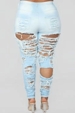 Cheap 🎉 Fashion Nova Caught In Your Love Distressed 👖 Jeans - Light Blue Wash Skinny 👖 Jeans 🎁 23 Fashion Nova Caught In Your Love Distressed Jeans - Light Blue Wash Skinny Jeans