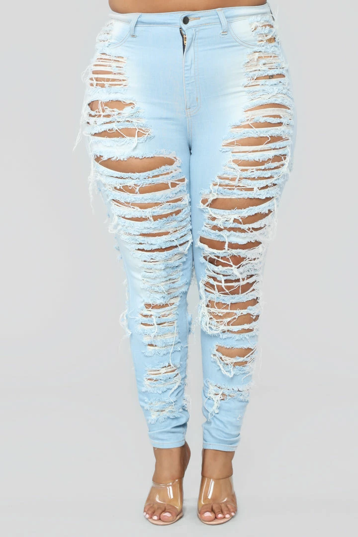 Cheap 🎉 Fashion Nova Caught In Your Love Distressed 👖 Jeans - Light Blue Wash Skinny 👖 Jeans 🎁 9 Fashion Nova Caught In Your Love Distressed Jeans - Light Blue Wash Skinny Jeans