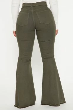 Fashion Nova Hilary Hyper Stretch Flare Jeans - Olive
