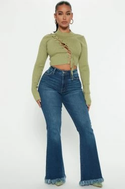 Fashion Nova Tenisha High Rise Stretch Flare Jeans - Dark Wash