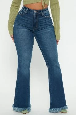 Fashion Nova Tenisha High Rise Stretch Flare Jeans - Dark Wash