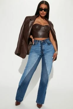 Fashion Nova Any Way You Like It Straight Leg Jeans - Blue/combo