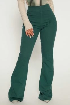 Fashion Nova Pull On No Gap Stretch Flare Jeans - Green