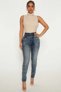 Fashion Nova Party For One High Rise Skinny Jeans - Dark Wash