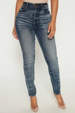 Fashion Nova Party For One High Rise Skinny Jeans - Dark Wash