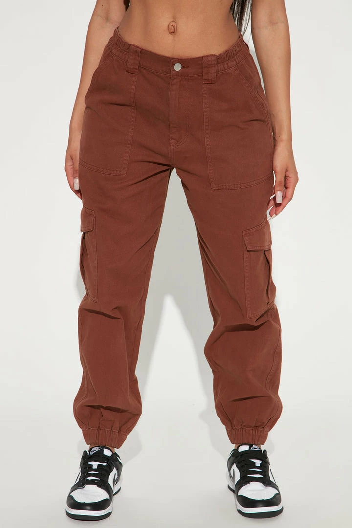 Cheap 🔥 Fashion Nova Baggy 👖 Jeans Nice To Meet You Cargo Joggers - Brown 💯 5 Fashion Nova Baggy Jeans Nice To Meet You Cargo Joggers - Brown