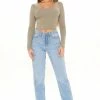 Fashion Nova Night Out In Paris Straight Leg Jeans - Light Blue Wash
