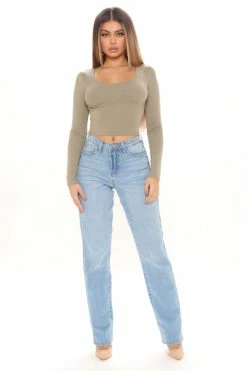 Fashion Nova Night Out In Paris Straight Leg Jeans - Light Blue Wash