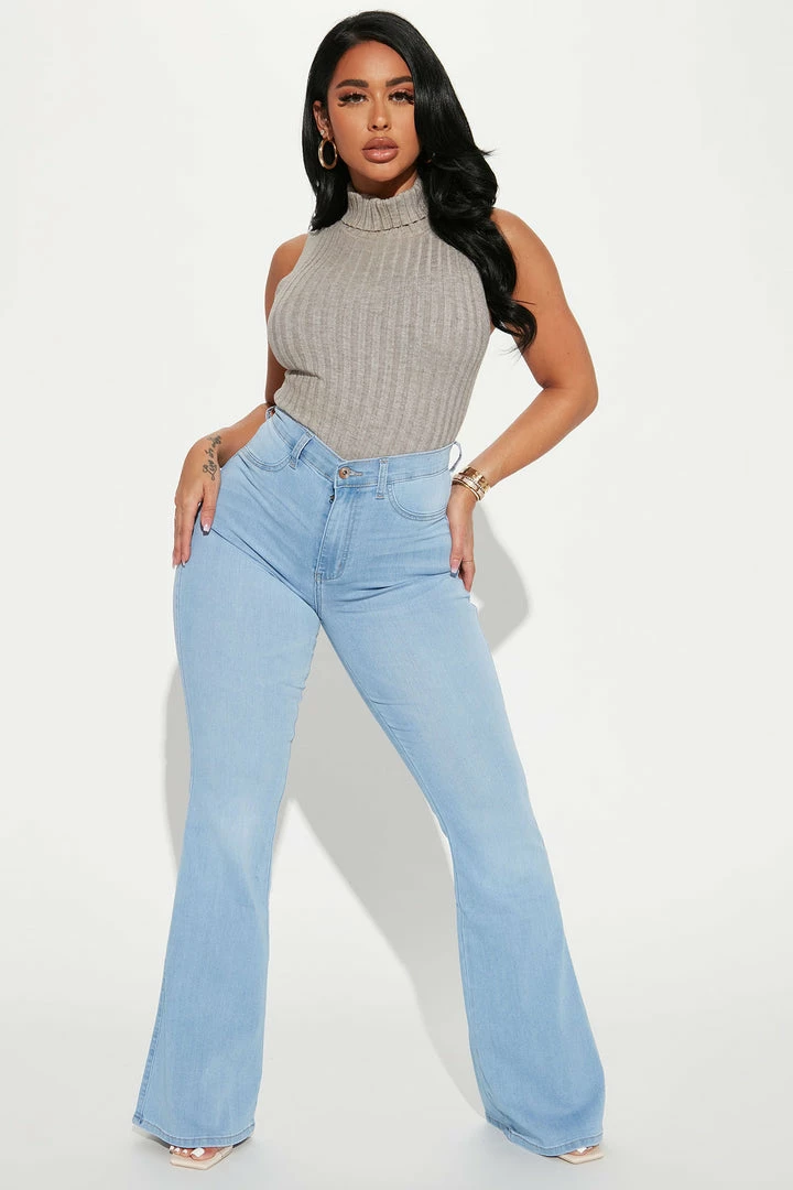 Best deal ๐งจ Fashion Nova Emma Super Stretch High Rise Flare ๐ Jeans - Medium Blue Wash ๐ฅฐ 3 Fashion Nova Emma Super Stretch High Rise Flare Jeans - Medium Blue Wash