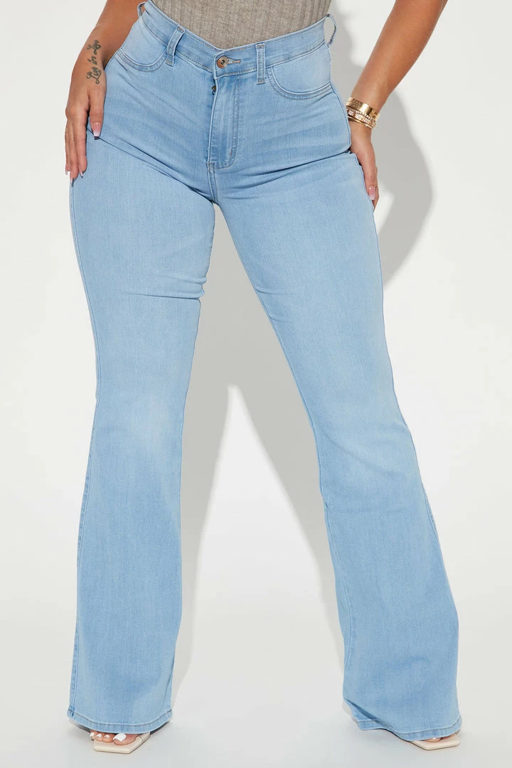 Best deal ๐งจ Fashion Nova Emma Super Stretch High Rise Flare ๐ Jeans - Medium Blue Wash ๐ฅฐ 4 Fashion Nova Emma Super Stretch High Rise Flare Jeans - Medium Blue Wash