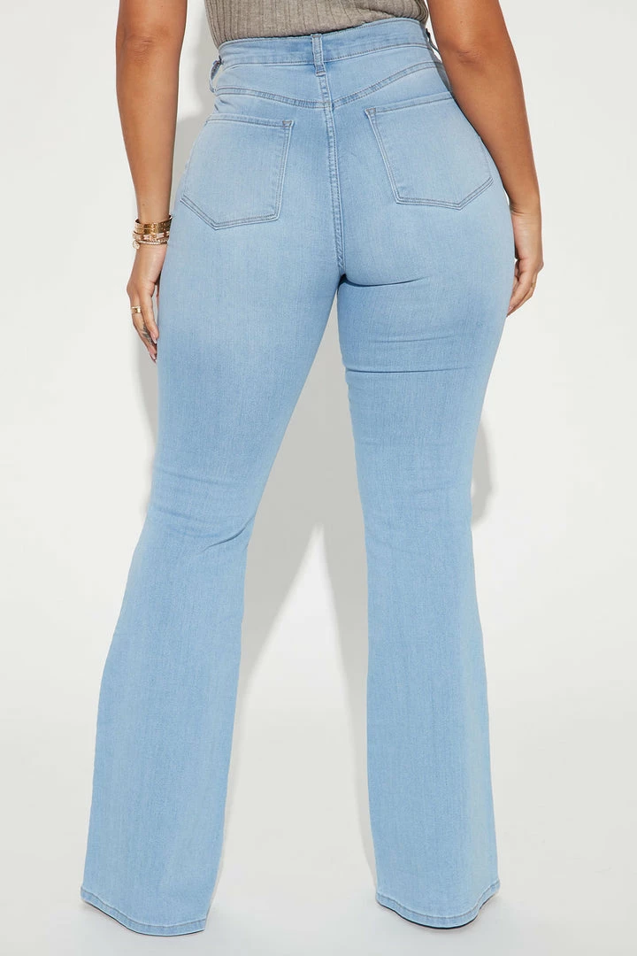 Best deal ๐งจ Fashion Nova Emma Super Stretch High Rise Flare ๐ Jeans - Medium Blue Wash ๐ฅฐ 5 Fashion Nova Emma Super Stretch High Rise Flare Jeans - Medium Blue Wash